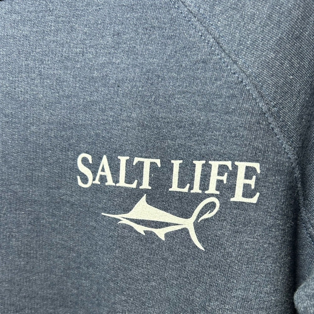 Salt Life Women’s Small Heather Blue Crewneck Sweatshirt Long Sleeve Graphic - Picture 2 of 7